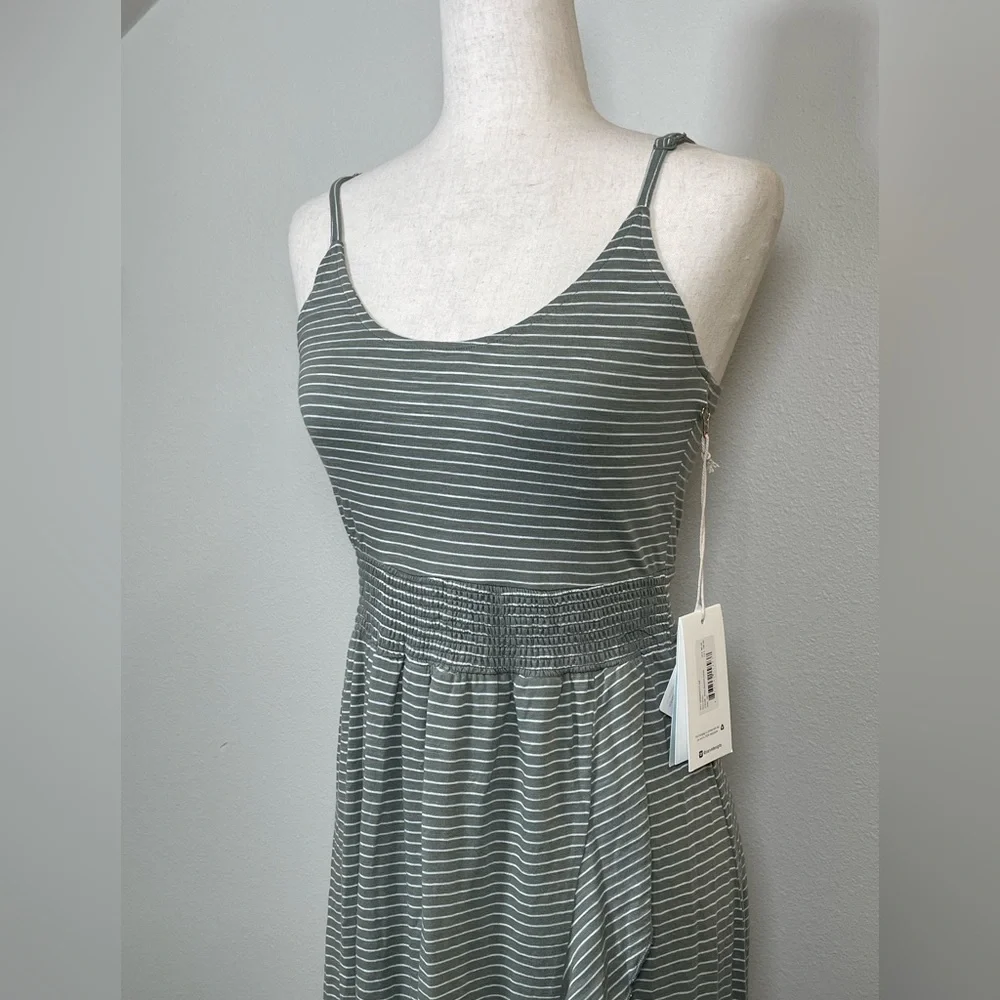 NWT’s Carve Designs Moss Bayside Striped Strappy Faux Wrap Dress, Size S/M - Picture 3 of 16